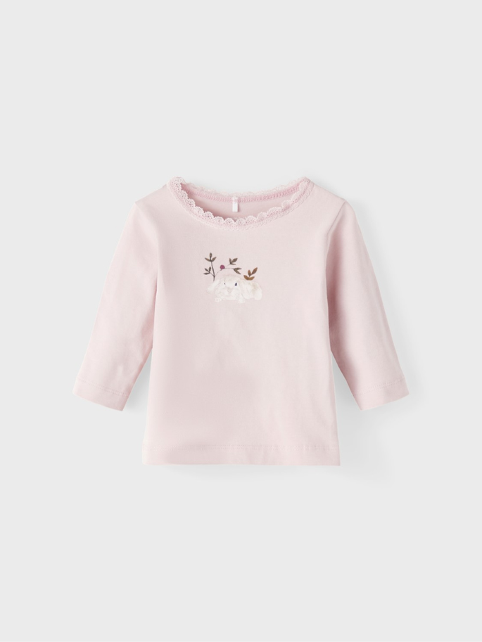 Süßes Shirt mit Spitze in zwei Farben für kleine Mädchen - preiswerte und schöne Kindermode in Bielefeld kaufen in der Körnerstraße