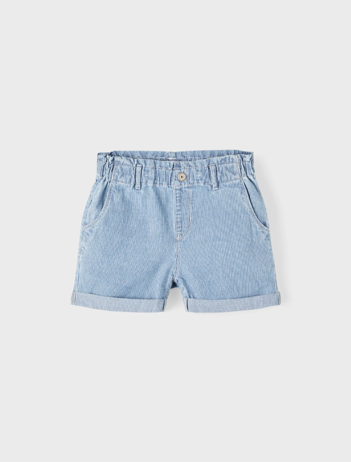Kurze Jeans-Shorts für Mädchen mit Streifen von name it - schöne und preiswerte Kindermode in Bielefeld kaufen in der Körnerstrasse