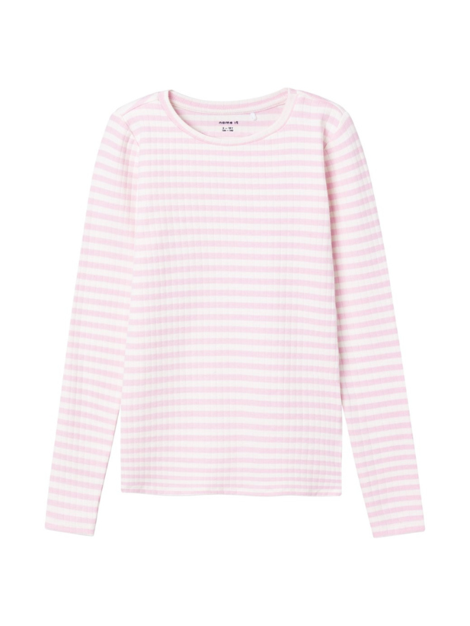 Schmales Basic-Shirt mit rosa Streifen für kleine Mädchen - Preiswerte und schöne Kindermode in Bielefeld kaufen in der Körnerstrasse